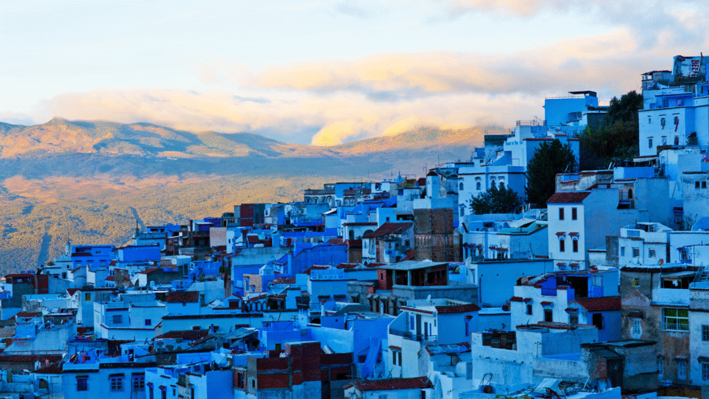 Blue-painted street in Chefchaouen