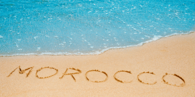 sandy beach and blue Atlantic waves – top beach destination in Morocco